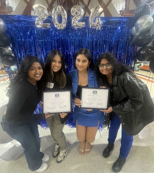 Members of Sigma Sigma Rho with awards