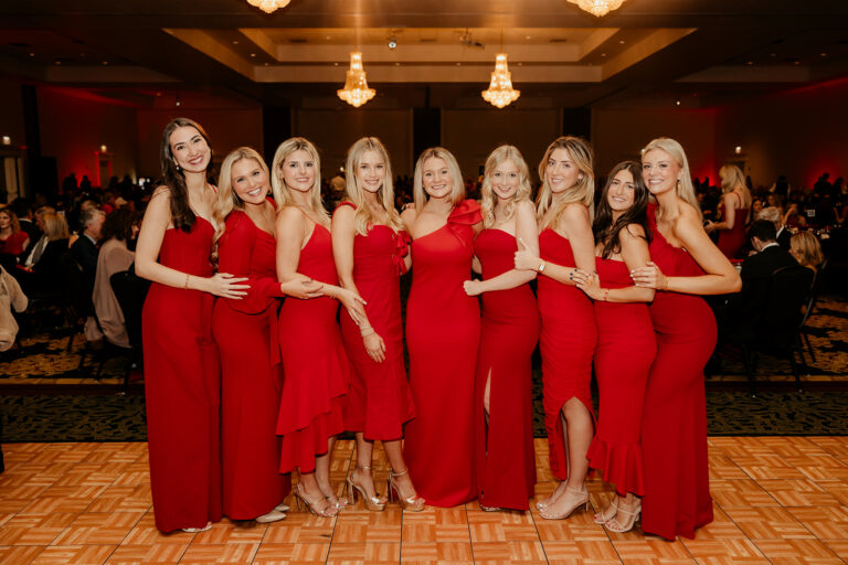Alpha Phi members at the Red Dress Gala