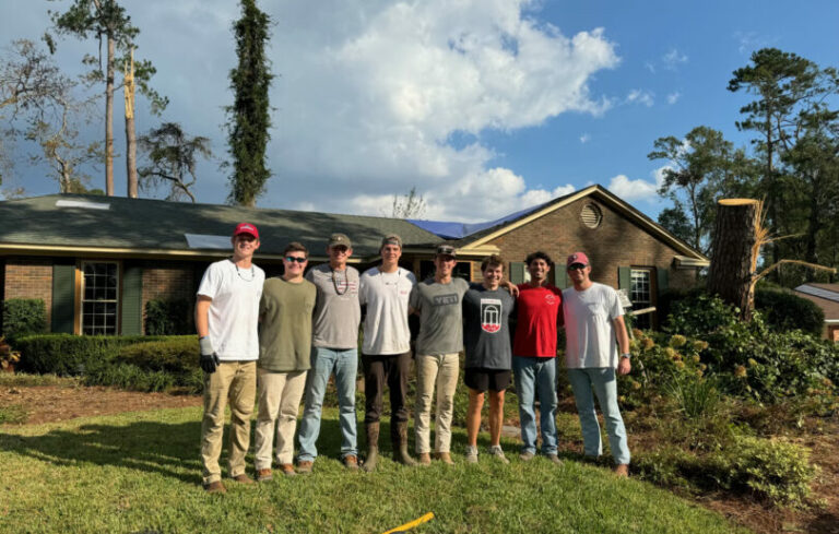 UGA fraternity helps with post-Helene cleanup